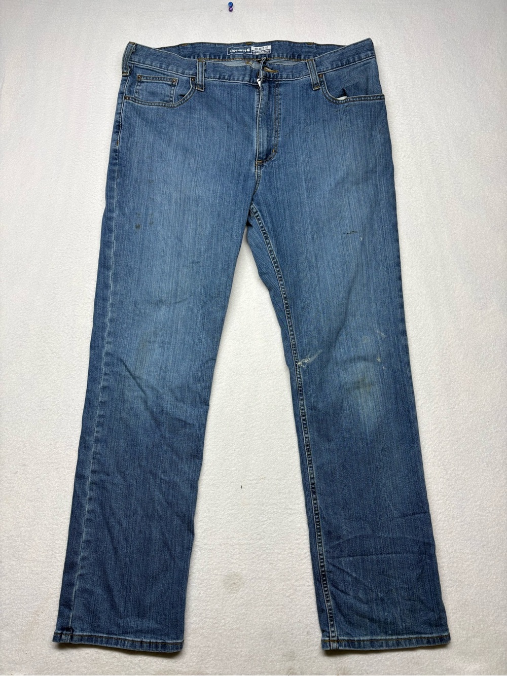 Carhartt Jeans Mens 38x32 Relaxed Straight Rugged Flex Workwear Blue Stretch